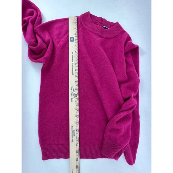 Karen Scott Pink Romantic Med Mock Neck Back Zip Knit Sweater Preppy Old Money - Picture 12 of 16